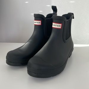 Hunter Chelsea Boots Short Black Rain Boots